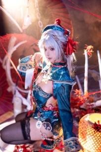 蠢沫沫-8月写真合集-4：暗黑国风僵尸娘COS与黑丝美腿性感写真
