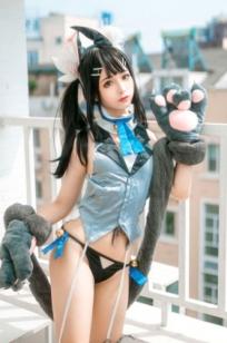 蠢沫沫-美游-魔法少女-伊莉雅 阳台兽耳萌系Cosplay性感私房写真
