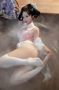 《蠢沫沫 - 蔻 少女后庭》国风古韵性感旗袍COS写真 唯美庭院仙气丝袜私房美图