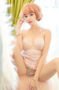过期米线线喵-054-星月公主：粉色蕾丝吊带私房写真，演绎梦幻甜美诱惑