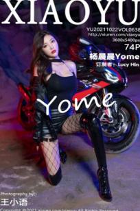 XiaoYu语画界-638-杨晨晨Sugar：夜幕下机车女郎写真，黑色皮衣皮裤搭配诱惑渔网袜与高跟长靴，极致演绎飒爽与性感。