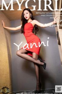 MyGirl美媛馆-562-王馨瑶Yanni-江浙沪旅拍-猩红低胸吊带裙黑丝-性感酒店私房写真，极致诱惑尤物