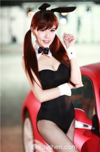 黄梓洁Nico 兔女郎蕾丝超跑写真图