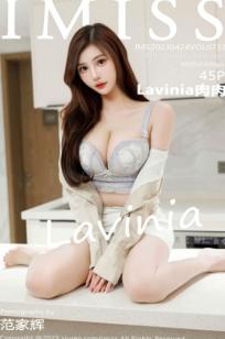 IMiss爱蜜社-732-Lavinia肉肉-精致蕾丝内衣诱惑，居家米色OL职业装下的丰满曲线，傲人身材极致性感美图