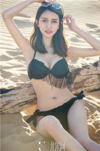 性感豪迈田梓茵 流苏比基尼漠颜