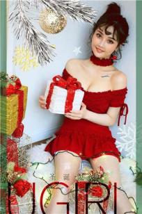 露儿的圣诞限定 一袭抹胸红色短裙