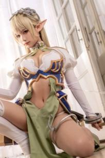 蠢沫沫-104-精灵村-第一村人-绝美cosplay奇幻精灵战袍修身性感弓箭手写真